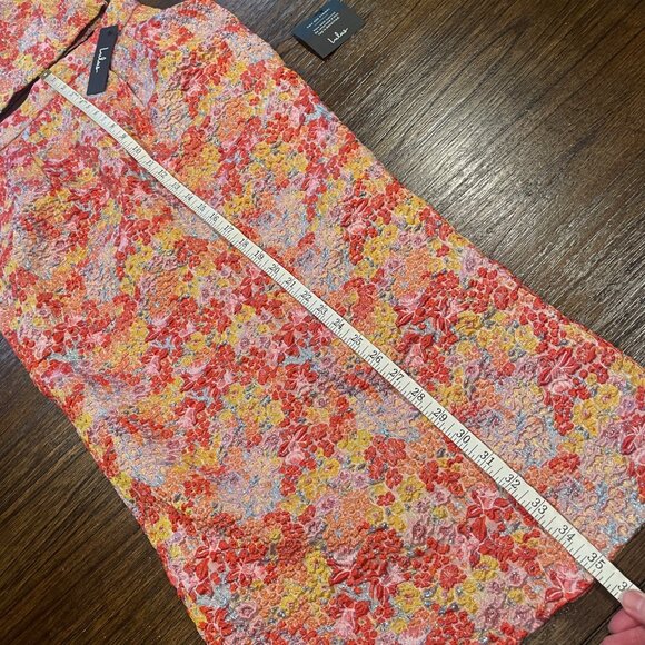 NWT Lulus XS Ellarina Pink Floral Metallic Tie-Strap Two-Piece Dress Midi Maxi - Picture 13 of 16